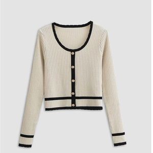 Beige faux cardigan knit